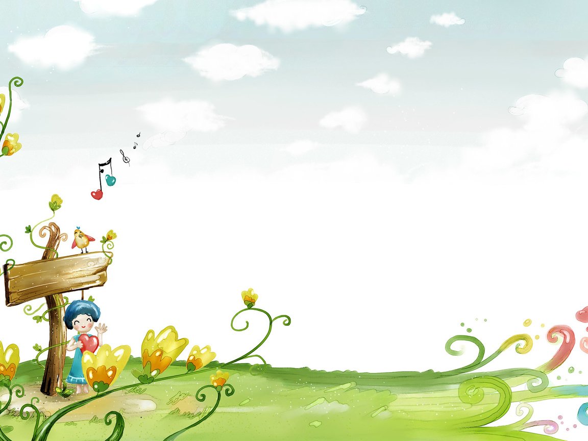 Обои цветы, рисунок, облака, девочка, акварель, указатель, flowers, figure, clouds, girl, watercolor, index разрешение 1920x1200 Загрузить