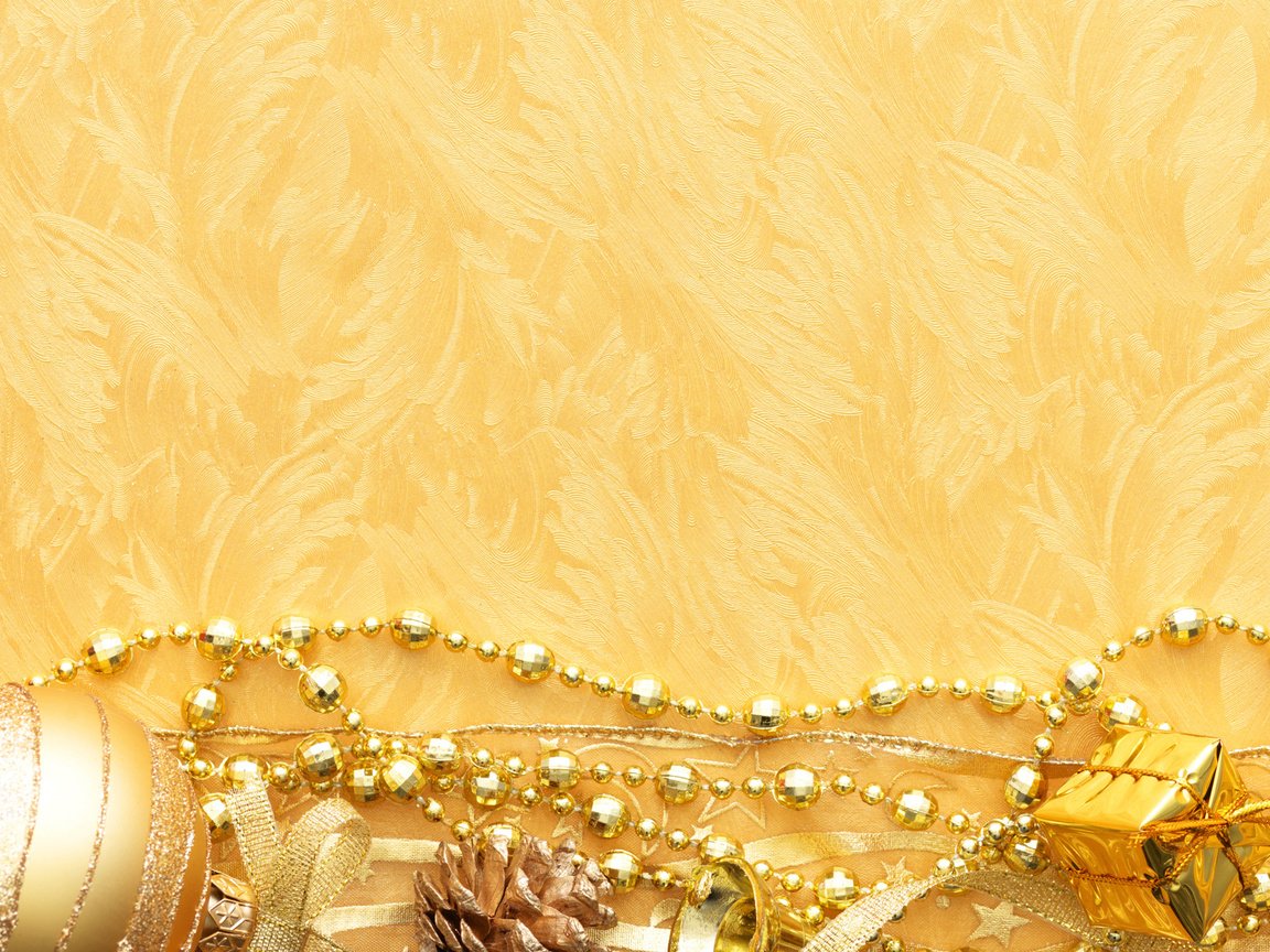 Обои новый год, зима, золотой фон, new year, winter, golden background разрешение 2560x1200 Загрузить