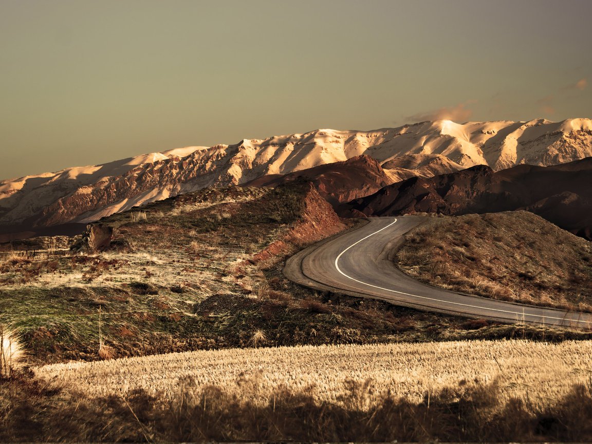 Обои дорога, горы, природа, поле, иран, road, mountains, nature, field, iran разрешение 2560x1600 Загрузить