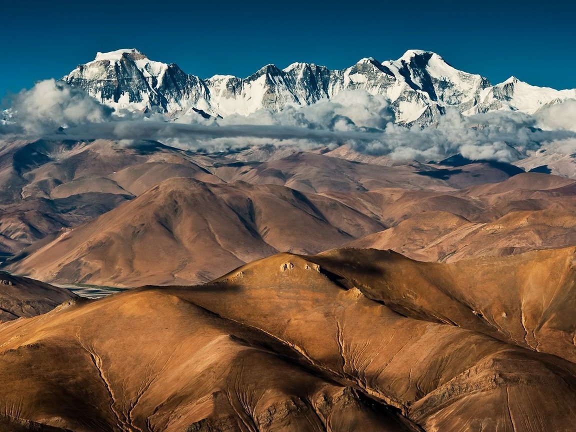 Обои облака, горы, китай, тибет, горные вершины, clouds, mountains, china, tibet, mountain peaks разрешение 1920x1080 Загрузить