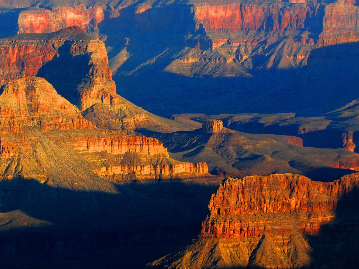 Обои горы, закат, каньон, сша, аризона, grand canyon, mountains, sunset, canyon, usa, az разрешение 2048x1169 Загрузить