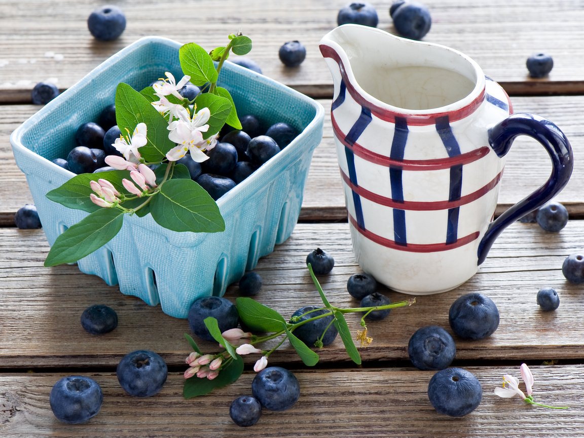 Обои ягоды, черника, кувшин, голубика, кувшинчик, yagody-chernika-golubika, berries, blueberries, pitcher, jug разрешение 2000x1314 Загрузить