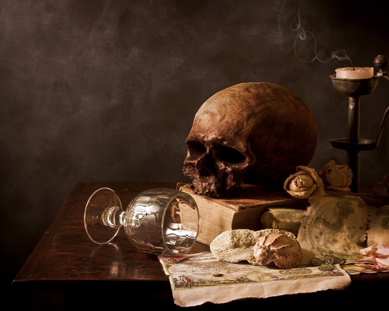 Обои череп, свеча, стакан, skull, candle, glass разрешение 2048x1429 Загрузить