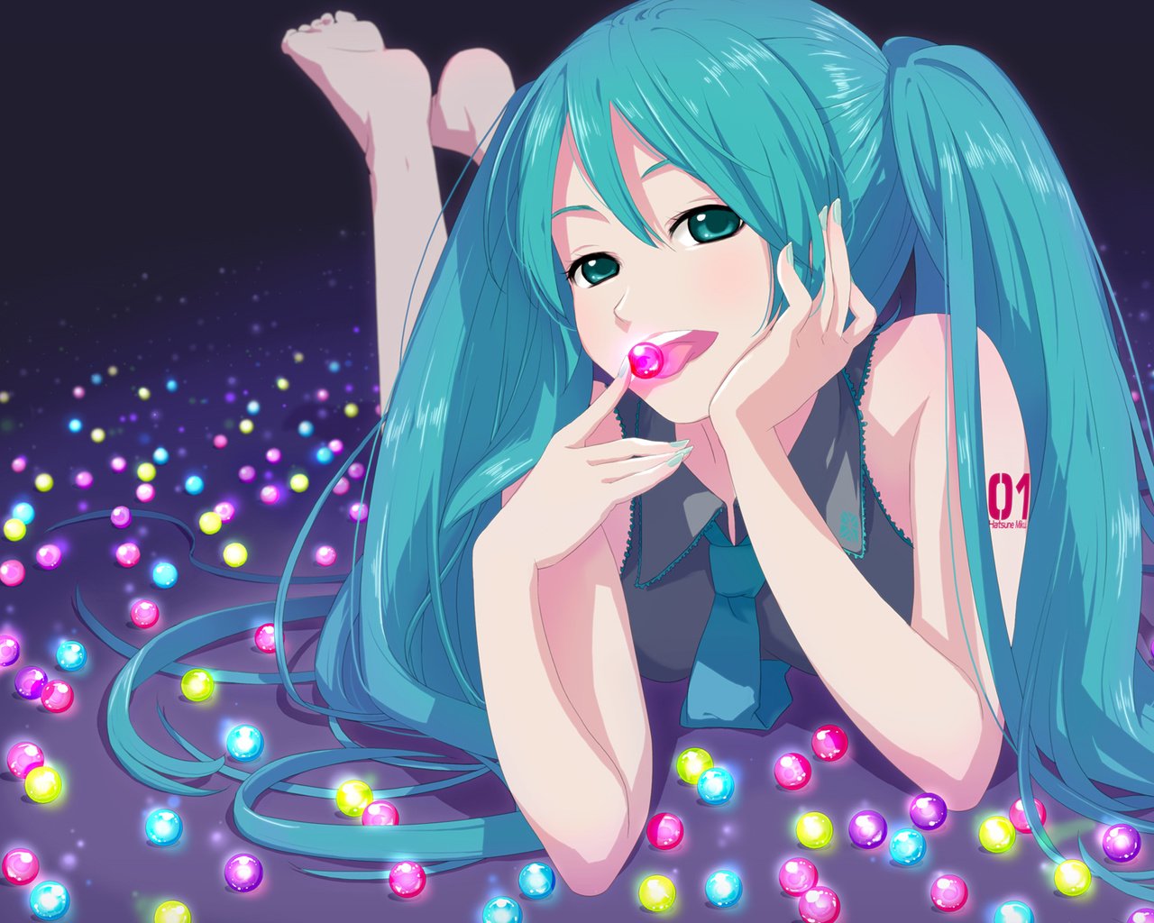 Обои рисунок, девушка, конфеты, вокалоид, мику хацунэ, figure, girl, candy, vocaloid, hatsune miku разрешение 1920x1200 Загрузить