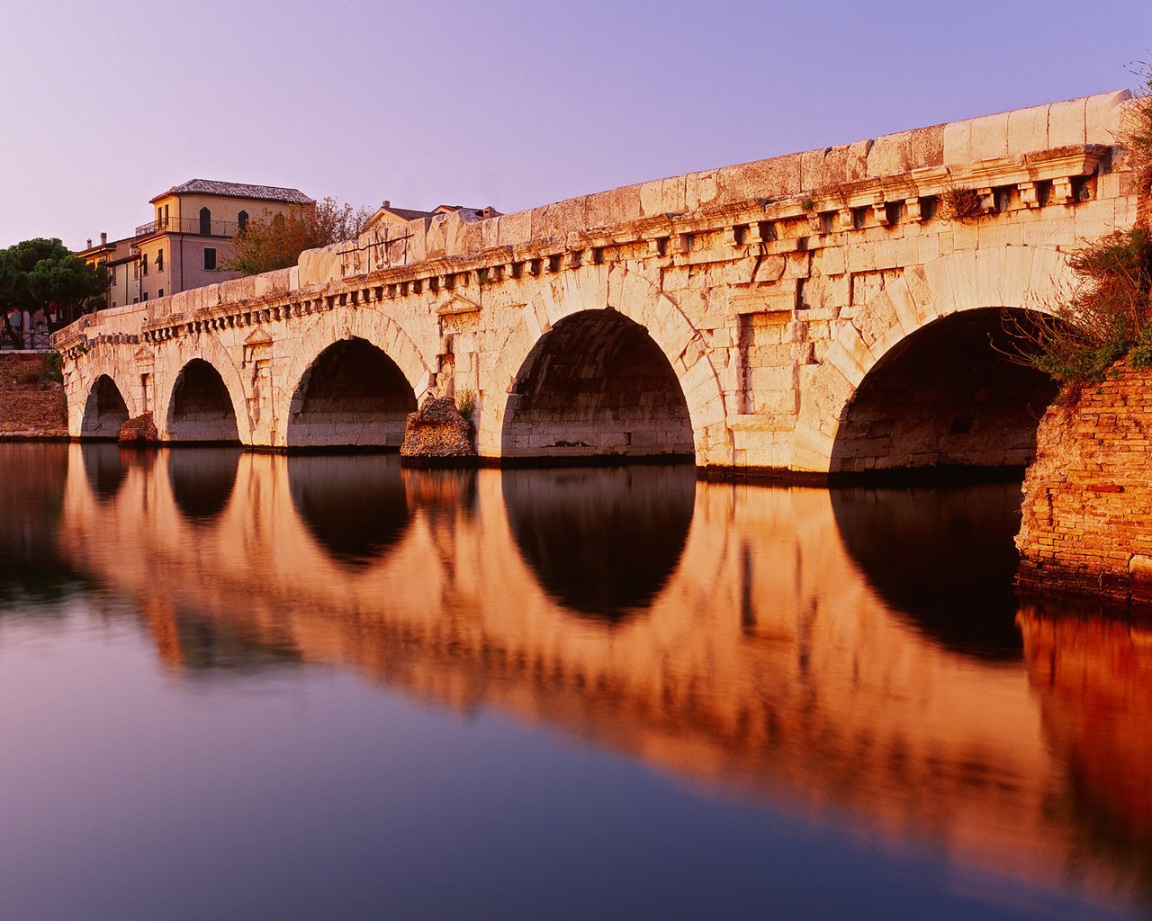 Обои вода, отражение, мост, дома, water, reflection, bridge, home разрешение 1920x1200 Загрузить