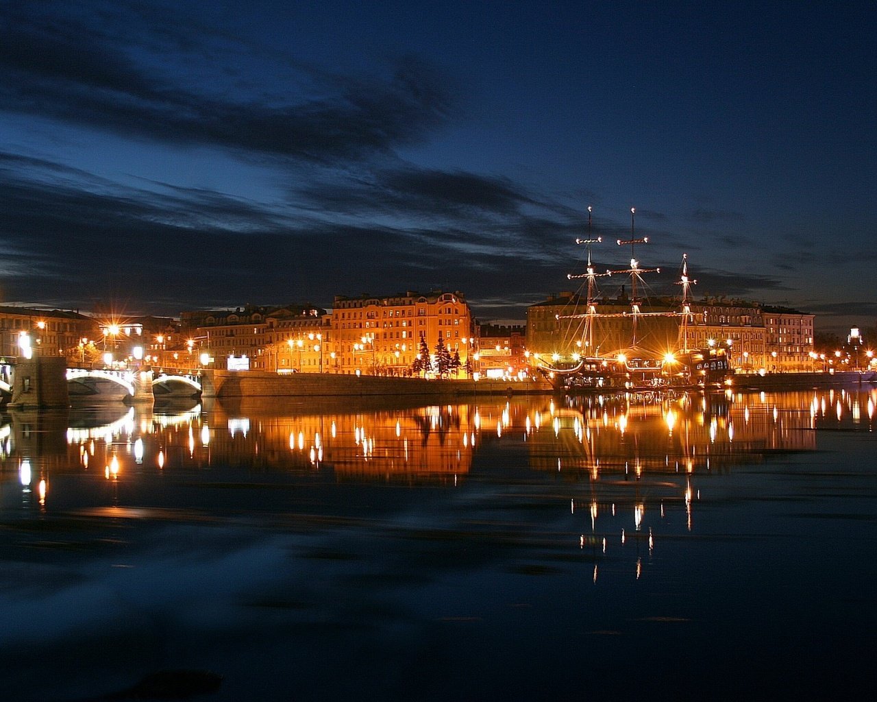 Обои мост, россия, подсветка, санкт-петербург, питер, огни города, bridge, russia, backlight, saint petersburg, peter разрешение 1920x1200 Загрузить