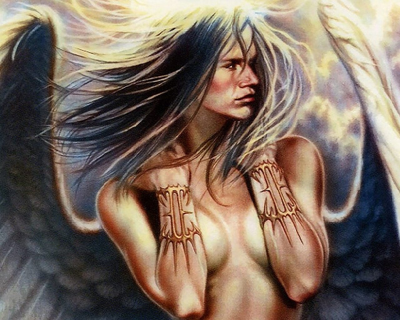 Обои фэнтези, крылья, ангел, 24ьт, fantasy, wings, angel разрешение 1920x1200 Загрузить