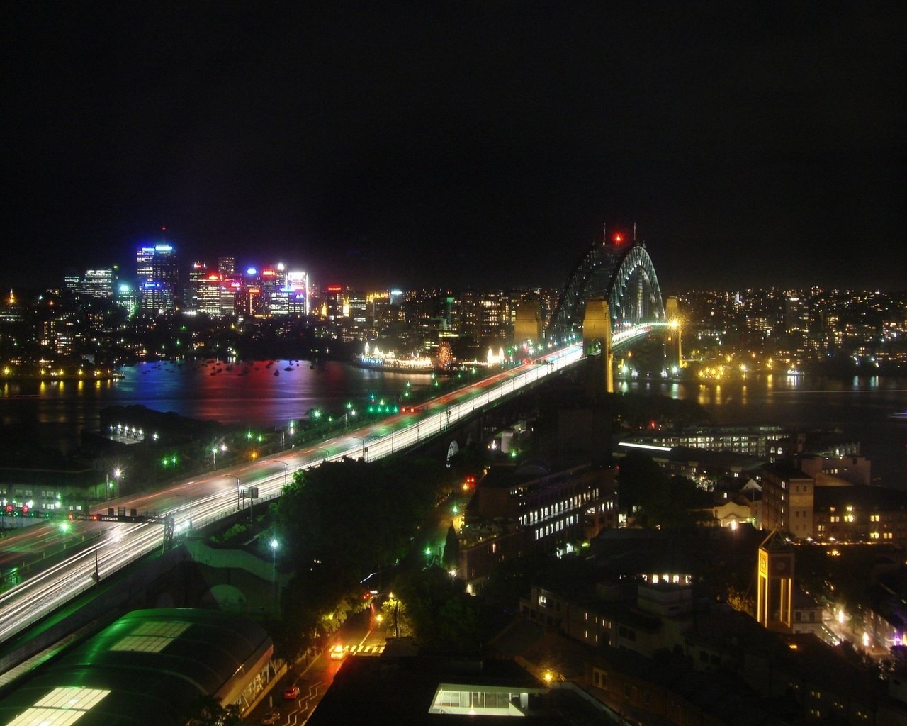 Обои ночь, панорама, город, сидней, ночные огни, городской пейзаж, night, panorama, the city, sydney, night lights, the urban landscape разрешение 1920x1200 Загрузить