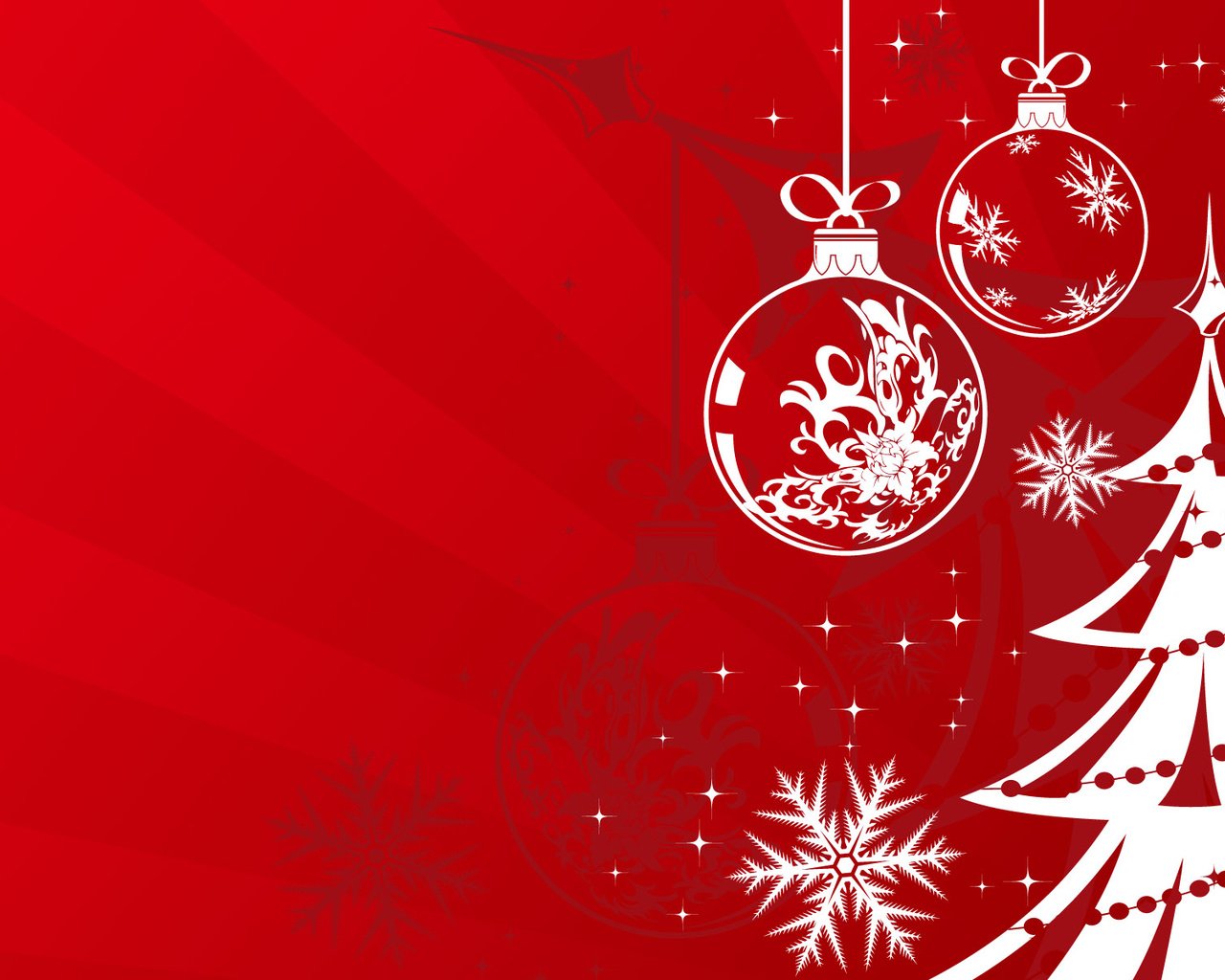 Обои новый год, елка, шары, зима, снежинки, фон, цвет, красный, new year, tree, balls, winter, snowflakes, background, color, red разрешение 1920x1200 Загрузить