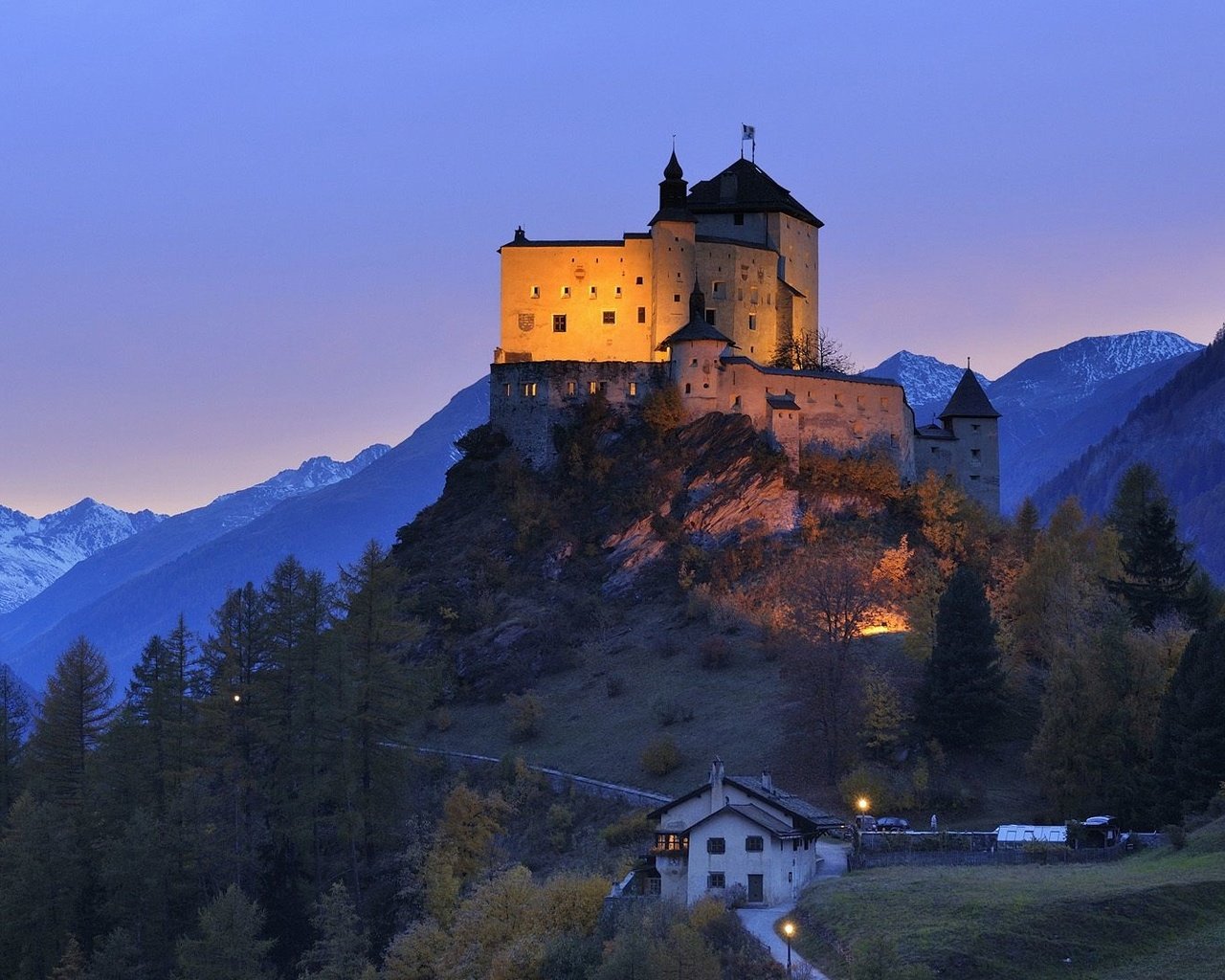 Обои горы, замок, mountains, castle разрешение 1920x1080 Загрузить