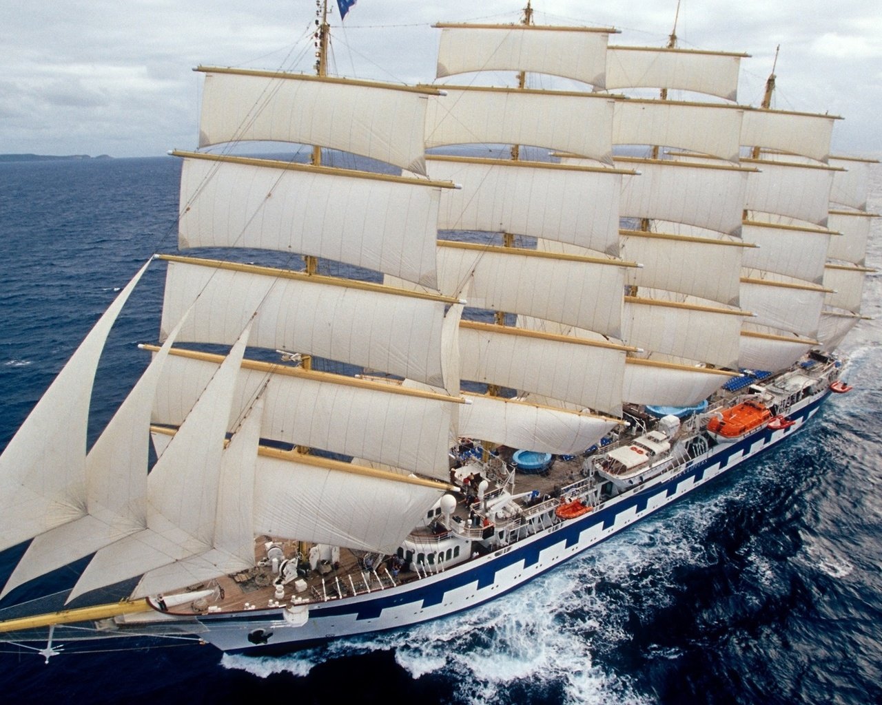 Обои море, корабль, парусник, пятимачтовый, барк-парусник, такелаж, royal clipper, барк, sea, ship, sailboat, pyatimetrovy, bark-sailboat, rigging, bark разрешение 1920x1080 Загрузить