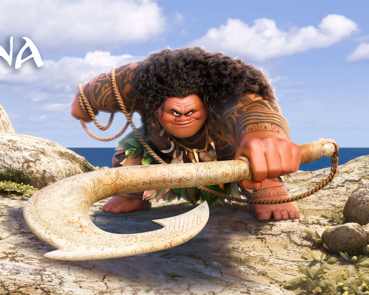 Обои дисней, моана, мауи, disney, moana, maui разрешение 3839x1607 Загрузить