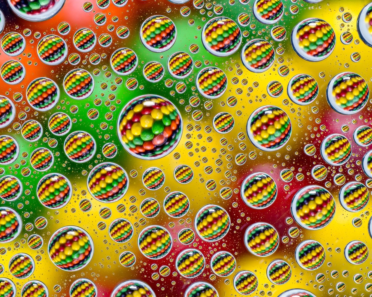 Обои фон, капли, цвет, радуга, круги, кегли, rob collins, background, drops, color, rainbow, circles, skittles разрешение 2048x1365 Загрузить