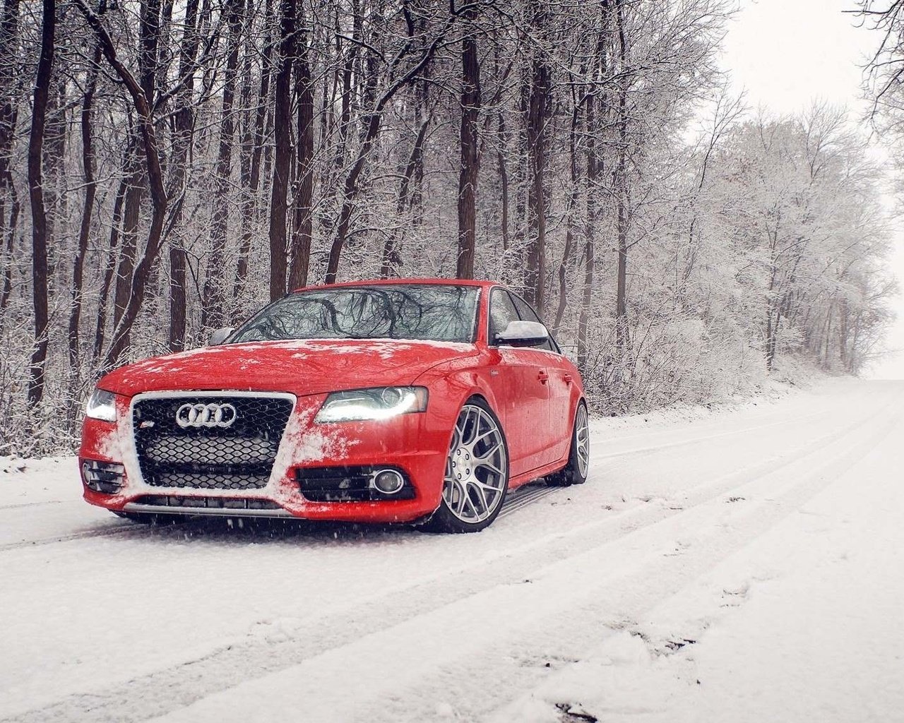 Обои снег, зима, красная, ауди, s4, snow, winter, red, audi разрешение 1920x1130 Загрузить