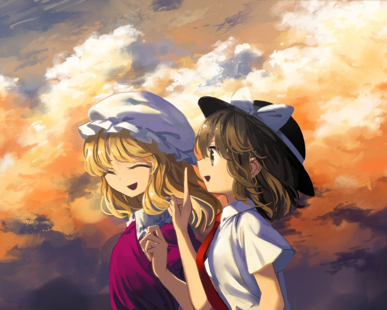 Обои облака, блондинка, улыбка, профиль, maribel han, тохо, usami renko, clouds, blonde, smile, profile, touhou разрешение 2074x1080 Загрузить