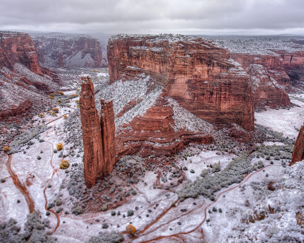 Обои скалы, природа, зима, пейзаж, каньон, аризона, каньон-де-шей, michael wilson, rocks, nature, winter, landscape, canyon, az, canyon de shay разрешение 3840x2400 Загрузить