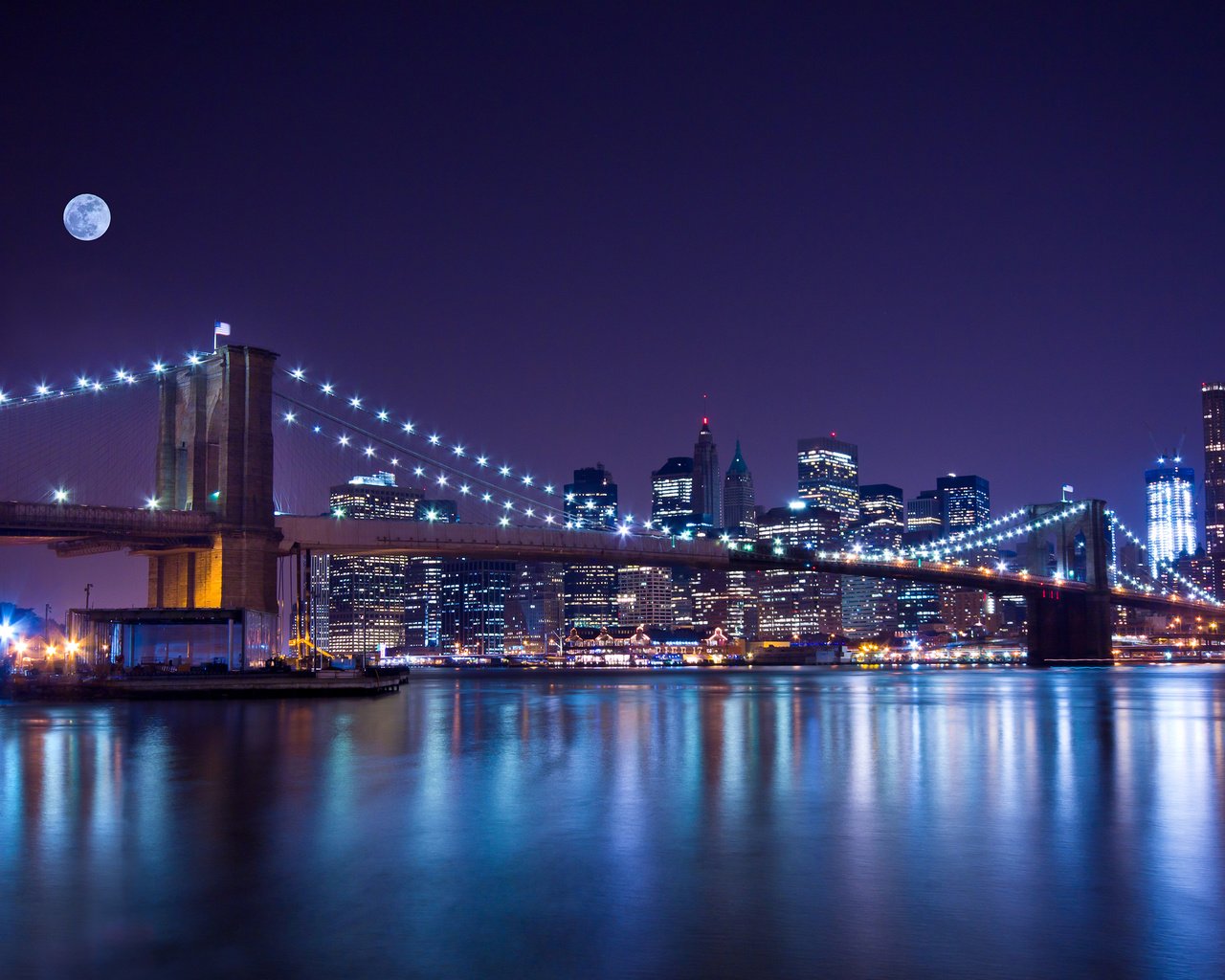 Обои ночь, огни, мост, город, сша, нью-йорк, lisa combs, night, lights, bridge, the city, usa, new york разрешение 3840x2400 Загрузить