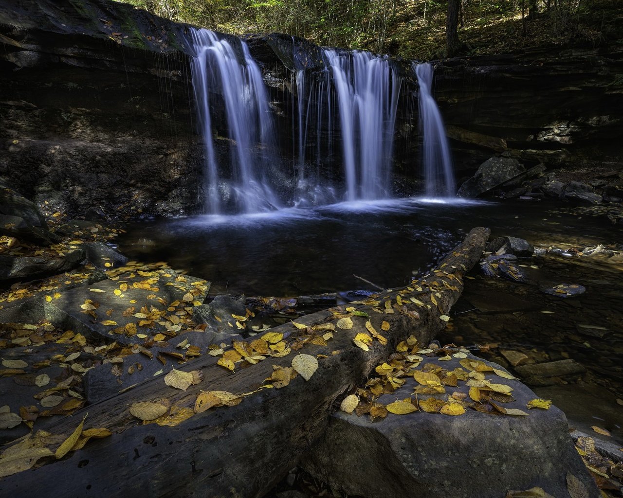 Обои река, водопад, осень, river, waterfall, autumn разрешение 2048x1300 Загрузить