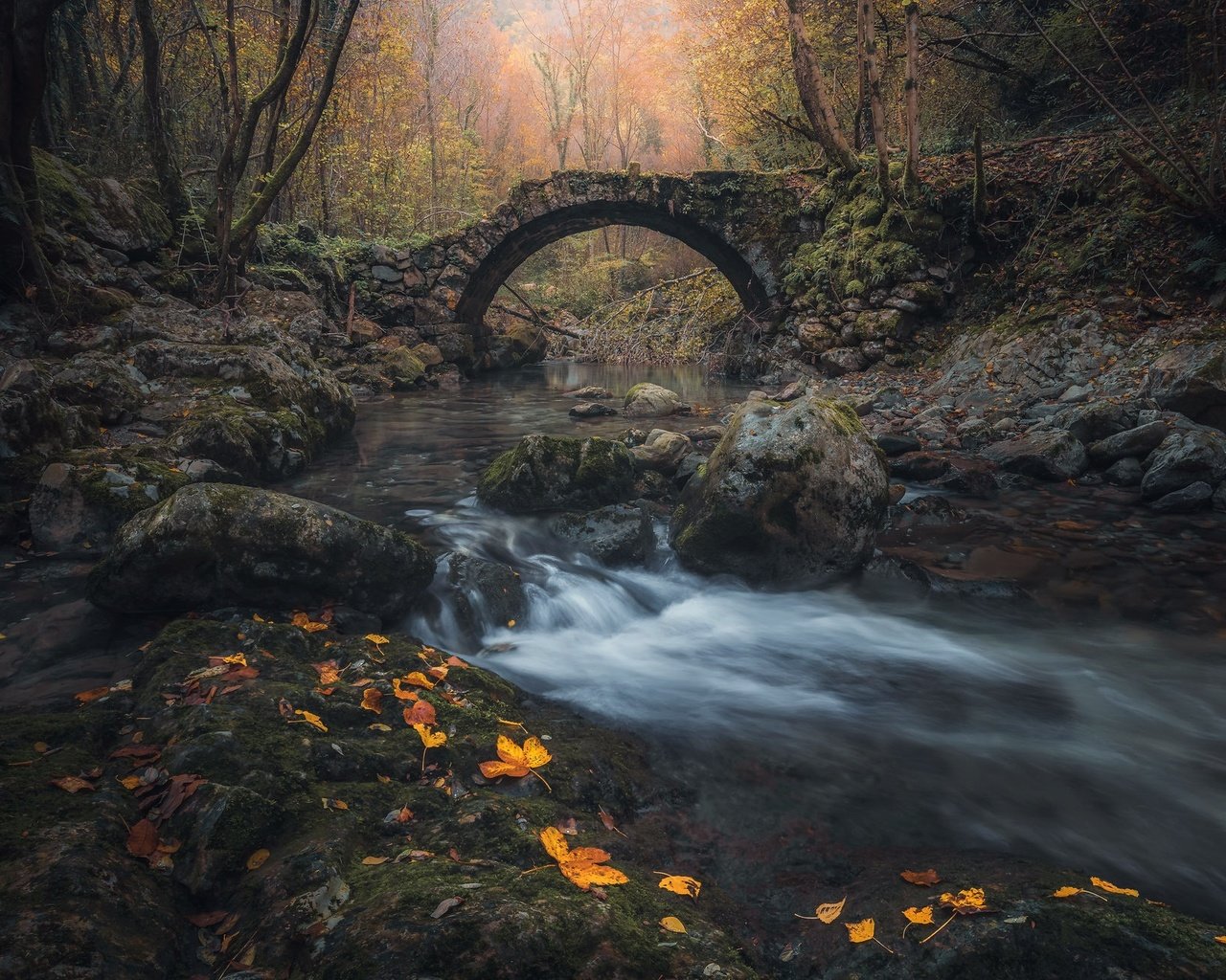 Обои река, мост, осень, river, bridge, autumn разрешение 2048x1300 Загрузить