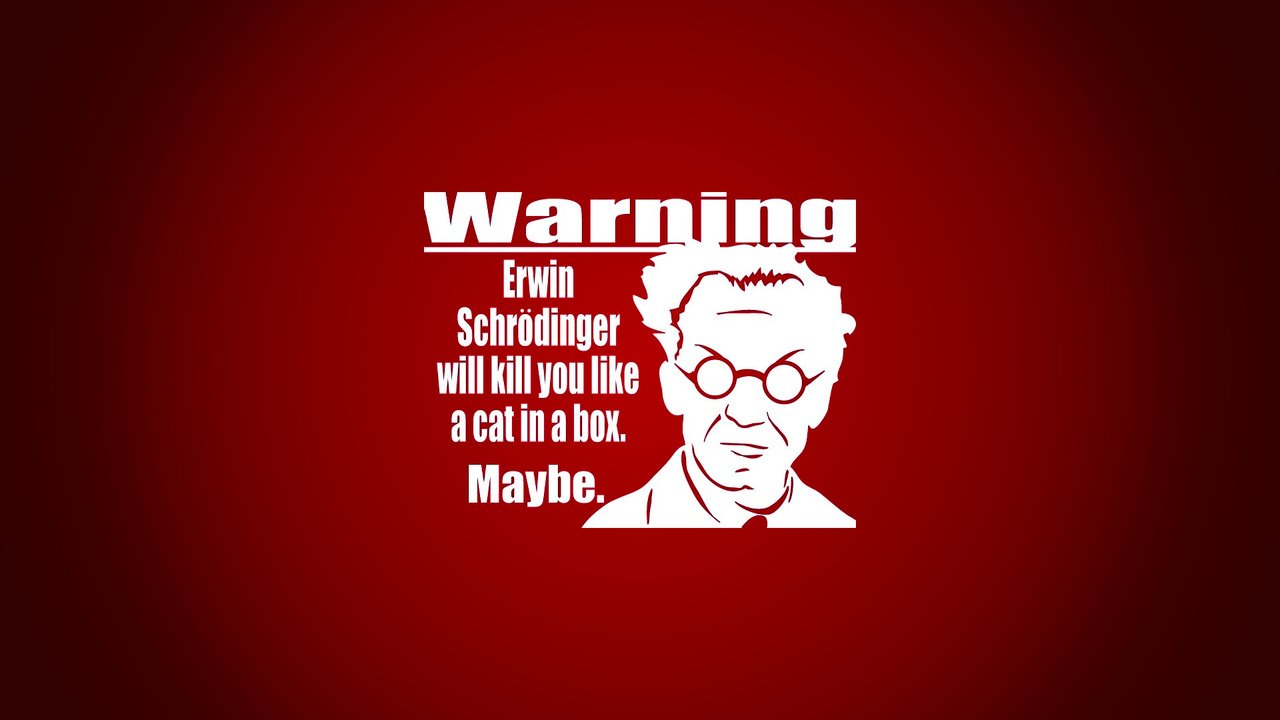 Обои предупреждение, schrodinger erwin, краcный, warning, erwin schrodinger, red разрешение 1920x1200 Загрузить