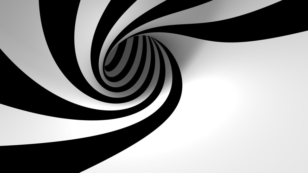 Обои полосы, черно-белая, спираль, 3д, красно-белая, strip, black and white, spiral, 3d, red-white разрешение 1920x1200 Загрузить