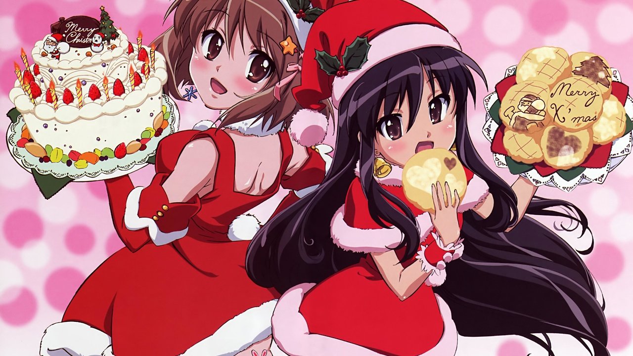 Обои shakugan no shana, shana, thighhighs, scan, 2girls, santa costume, santa hat, yoshida kazumi, румяна, елочная, blush, christmas разрешение 5165x3533 Загрузить