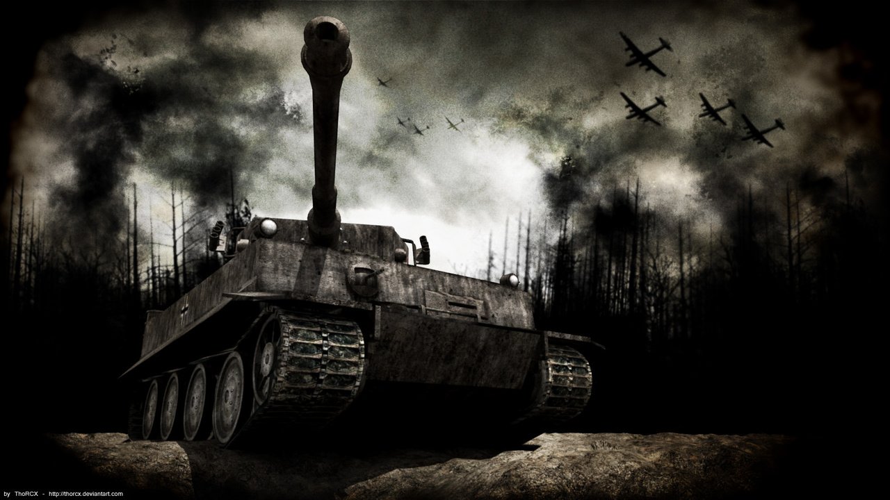 Обои лес, война, самолеты, танк, гарь, forest, war, aircraft, tank, fumes разрешение 1920x1080 Загрузить