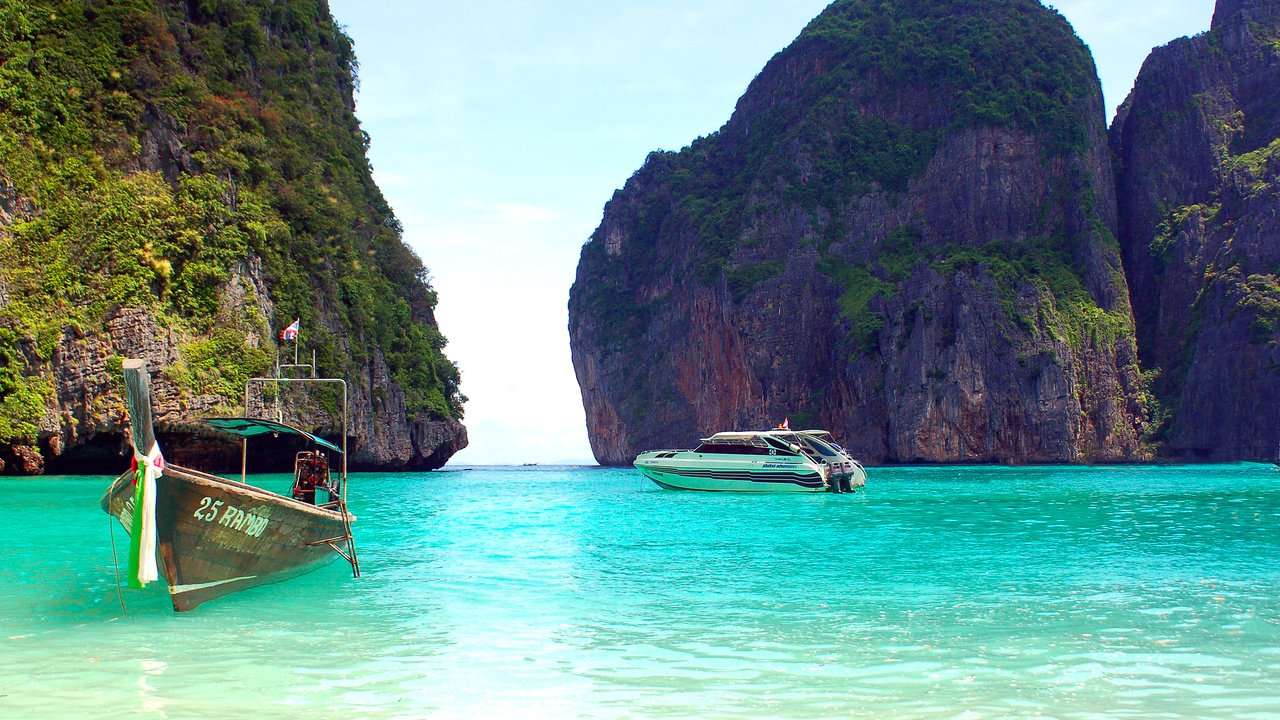 Обои скалы, лодки, таиланд, тропики, rocks, boats, thailand, tropics разрешение 3008x2000 Загрузить