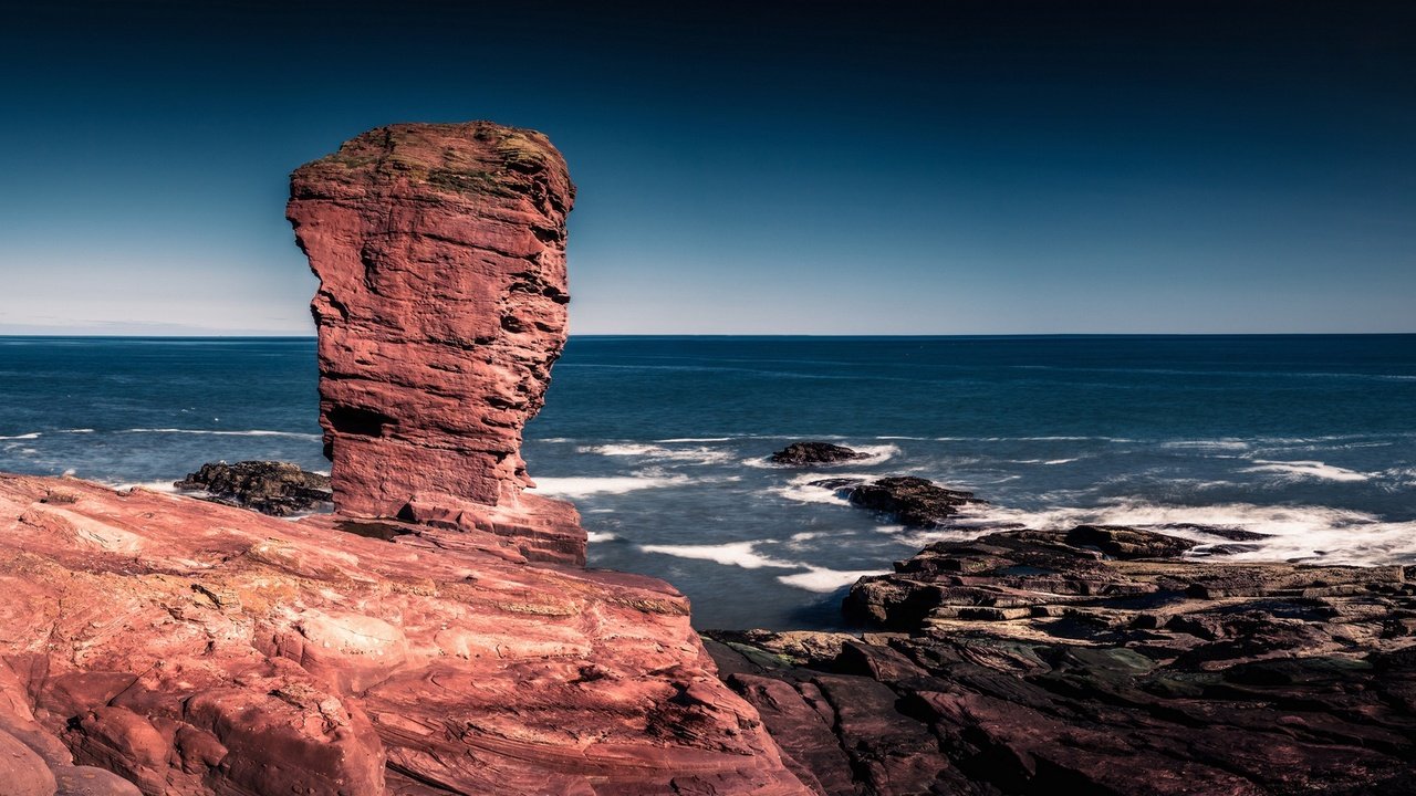Обои скалы, море, побережье, шотландия, ангус, seaton cliffs, rocks, sea, coast, scotland, angus разрешение 2294x1100 Загрузить