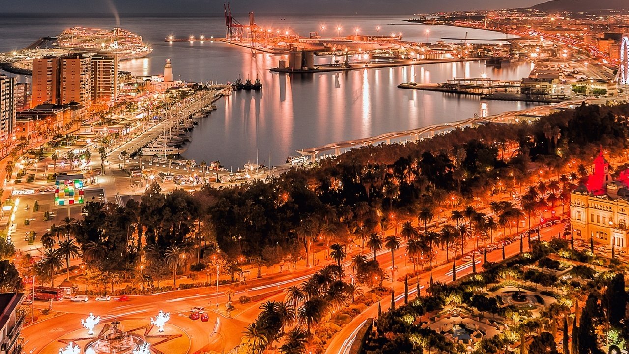 Обои испания, гавань, гавани, андалузия, малага, night malaga, spain, harbour, andalusia, malaga разрешение 1920x1278 Загрузить