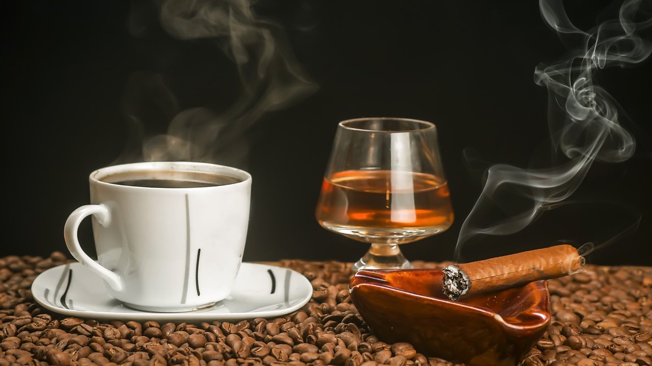 Обои зерна, кофе, чашка, кофейные зерна, коньяк, сигара, grain, coffee, cup, coffee beans, cognac, cigar разрешение 5709x3806 Загрузить