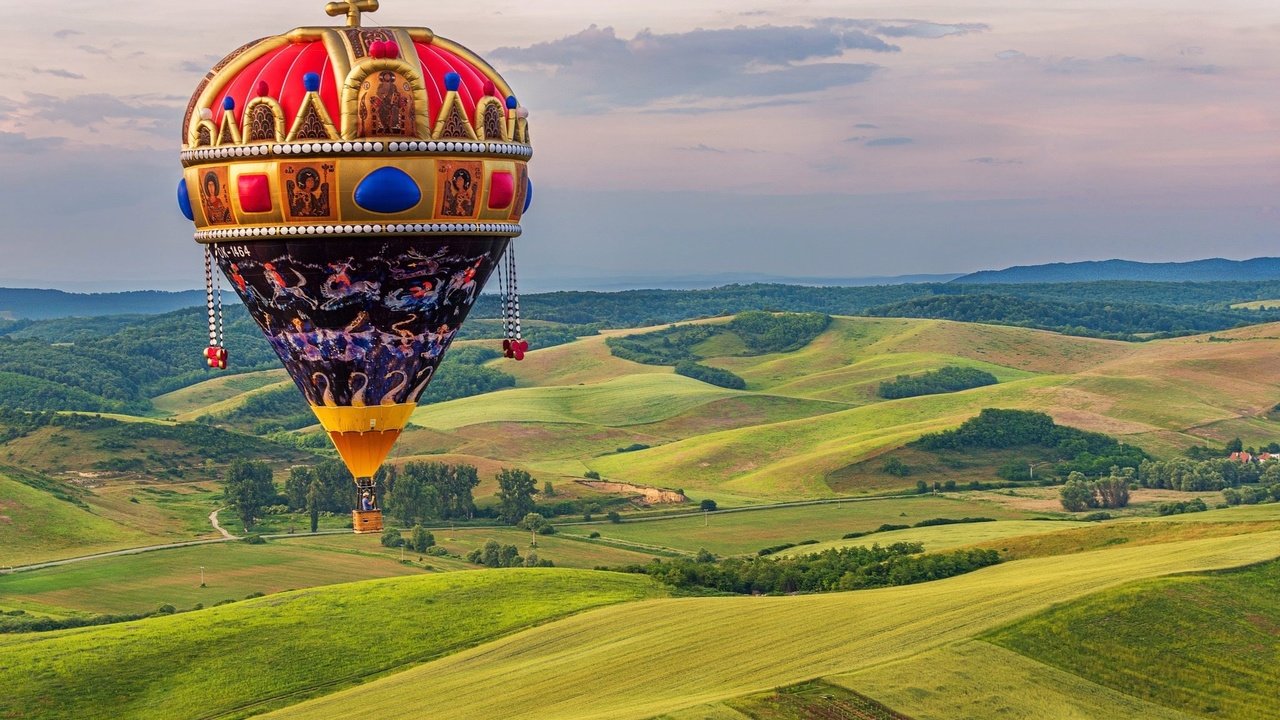 Обои природа, полет, высота, воздушный шар, ландшафт, nature, flight, height, balloon, landscape разрешение 2048x1367 Загрузить