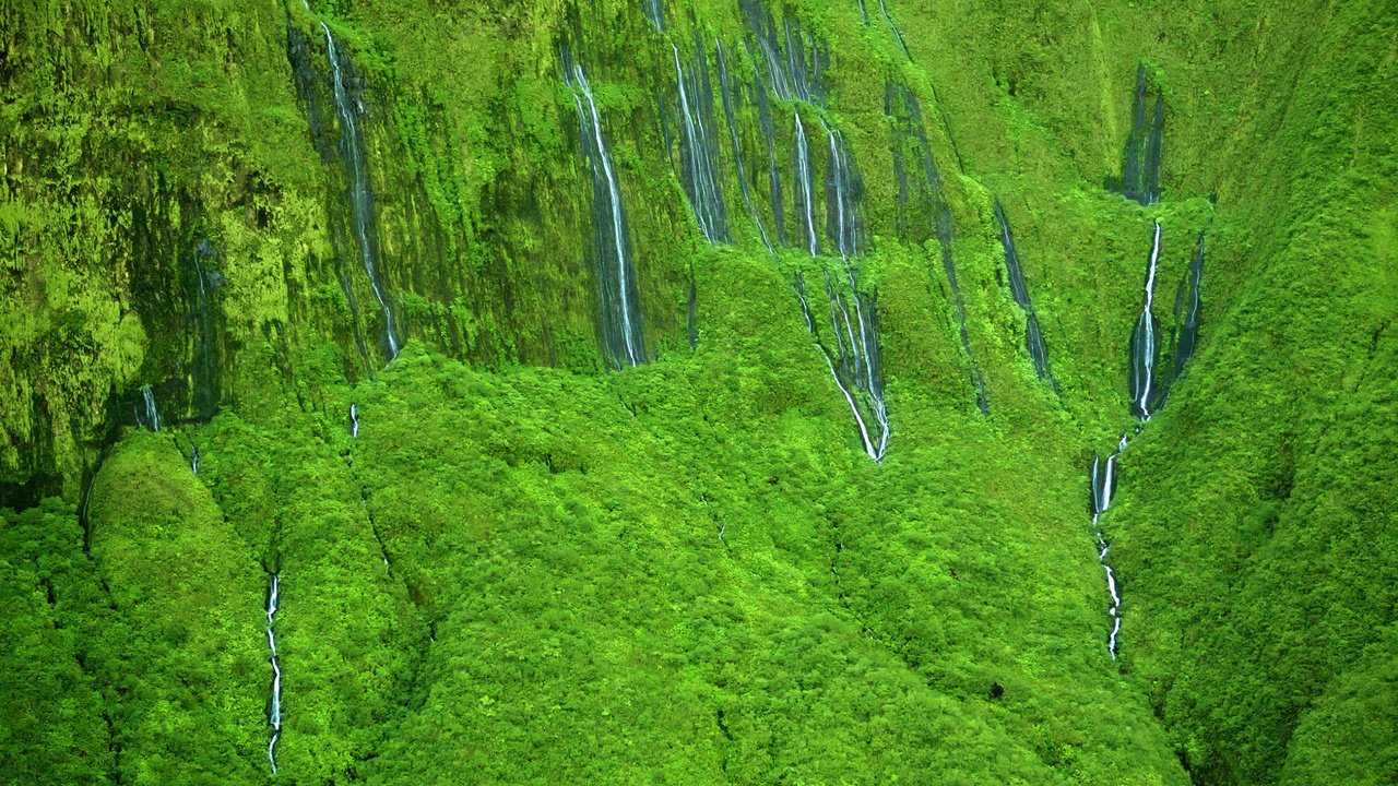 Обои природа, склон, водопады, гаваи, мауи, wall of tears' waterfalls, nature, slope, waterfalls, hawaii, maui разрешение 2560x1600 Загрузить