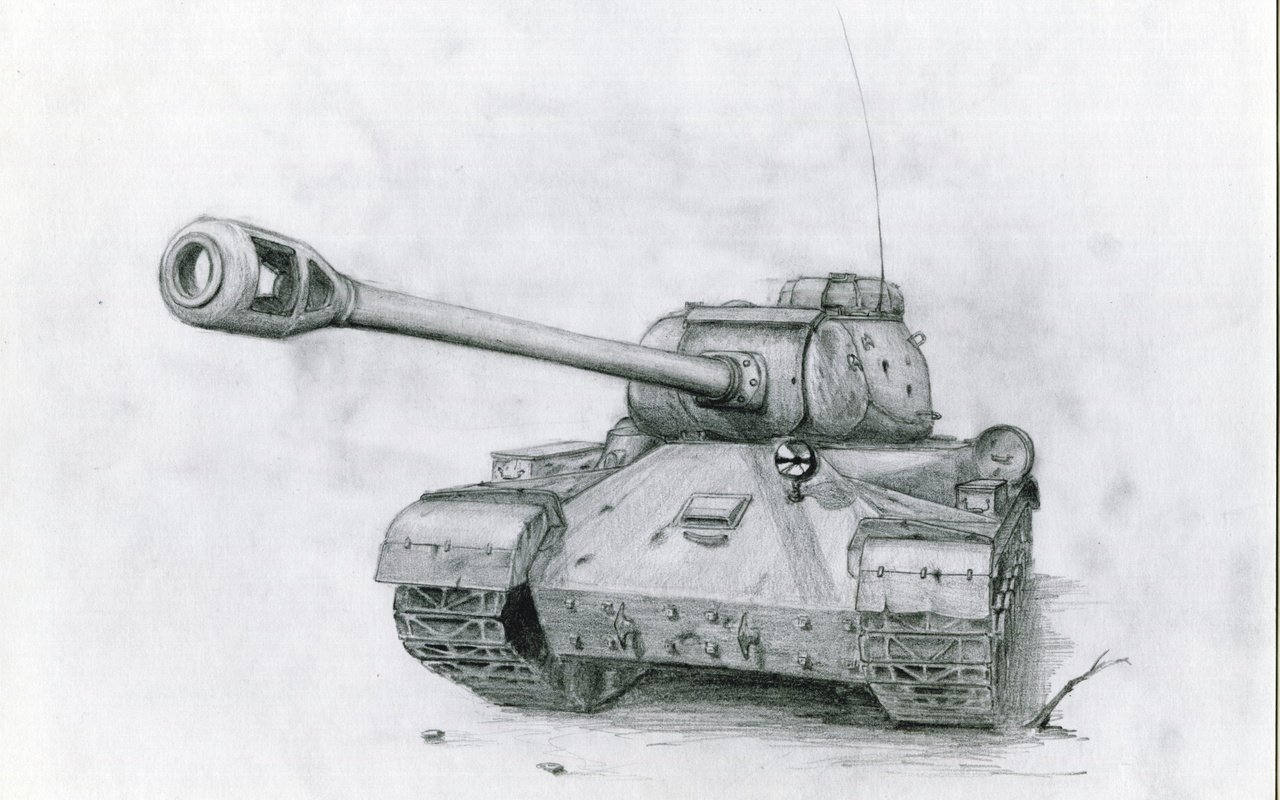 Обои советский танк, ис-2, пушка, карандашный рисунок, soviet tank, the is-2, gun, pencil drawing разрешение 2084x1487 Загрузить