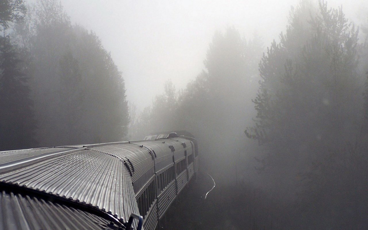 Обои туман, поезд, вагоны, fog, train, cars разрешение 1920x1200 Загрузить