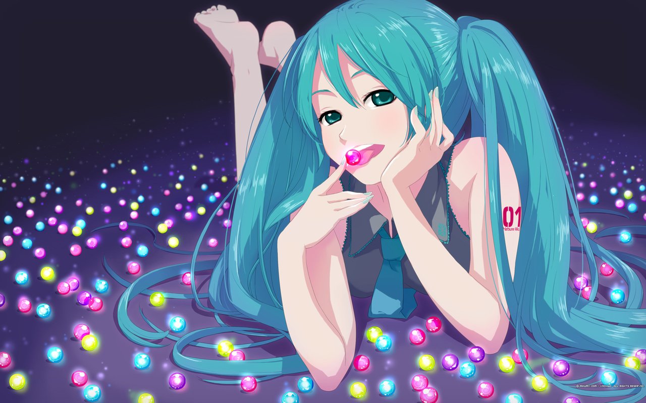 Обои рисунок, девушка, конфеты, вокалоид, мику хацунэ, figure, girl, candy, vocaloid, hatsune miku разрешение 1920x1200 Загрузить