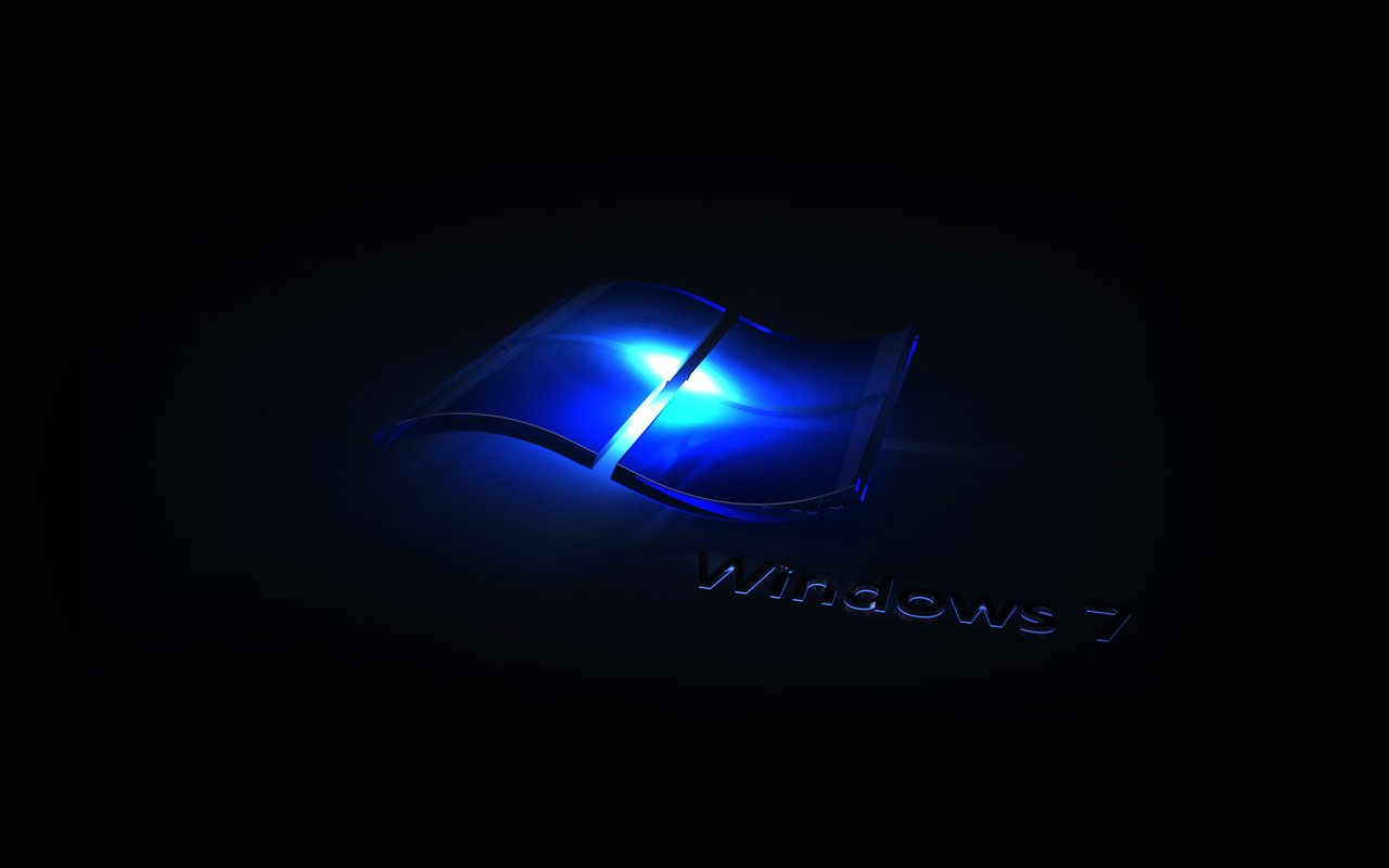 Обои синий, логотип, черный фон, windows 7, blue, logo, black background разрешение 1920x1200 Загрузить