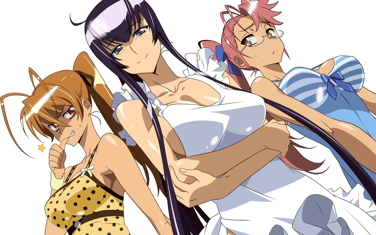 Обои девушка, highschool of the dead, tri, дощечка, fartuk, girl, plate разрешение 6434x4270 Загрузить