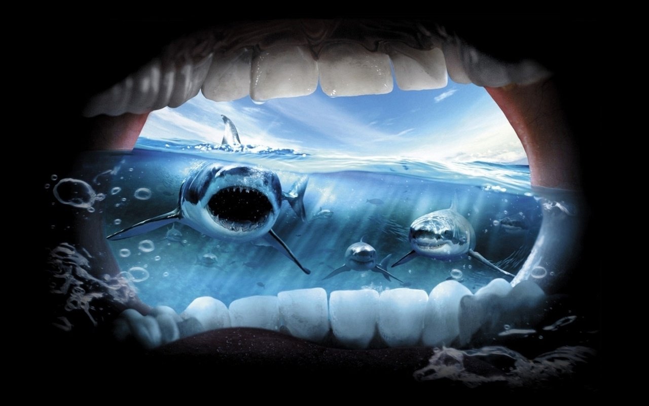 Обои океан, ужас, крик, акулы, the ocean, horror, creek, sharks разрешение 2033x1271 Загрузить