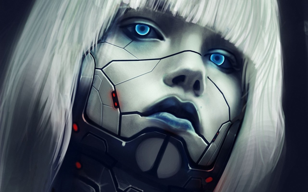 Обои глаза, девушка, робот, лицо, киборг, eyes, girl, robot, face, cyborg разрешение 1920x1429 Загрузить