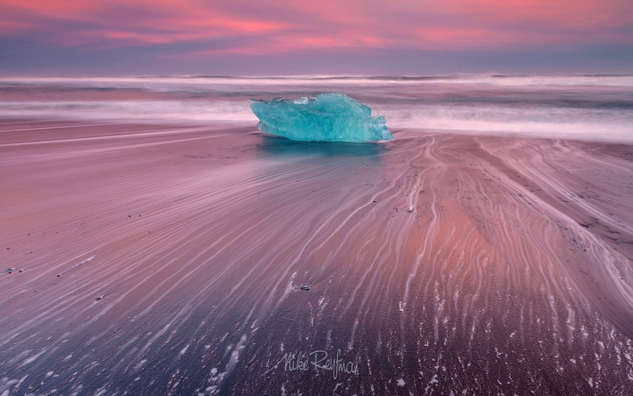 Обои свет, природа, пейзаж, море, пляж, лёд, исландия, light, nature, landscape, sea, beach, ice, iceland разрешение 1920x1200 Загрузить