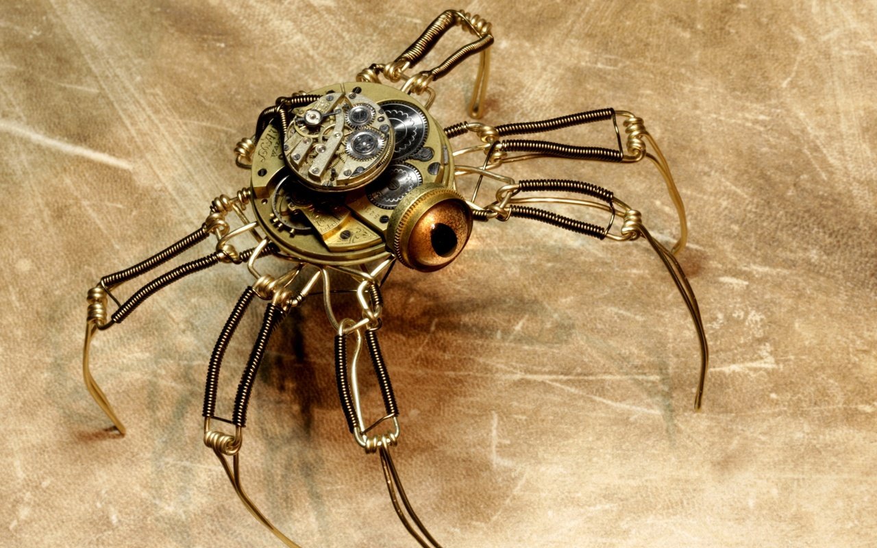 Стимпанк робот паук