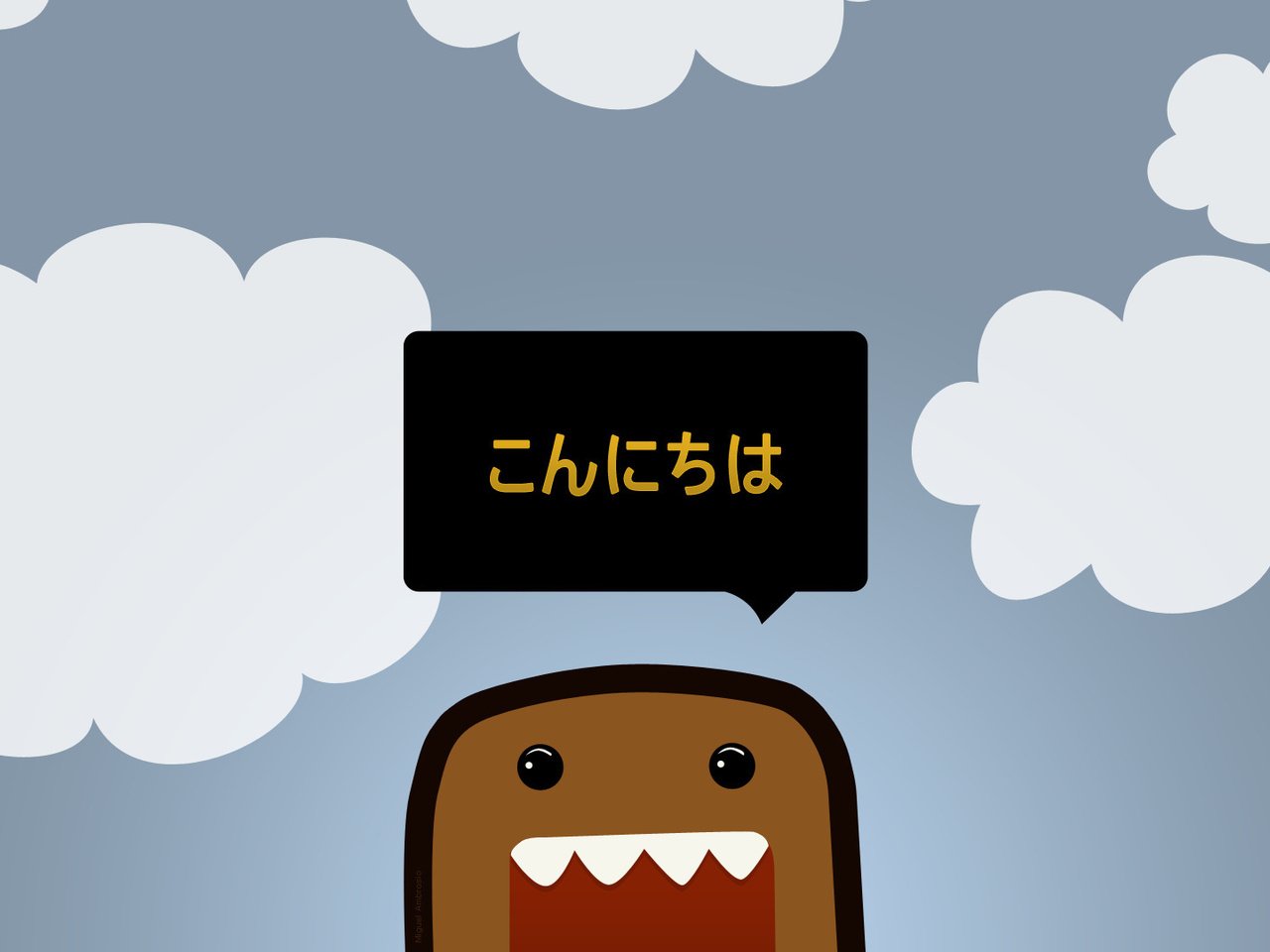 Обои небо, облака, вектор, минимализм, персонаж, домо-кун, the sky, clouds, vector, minimalism, character, domo-kun разрешение 1920x1080 Загрузить