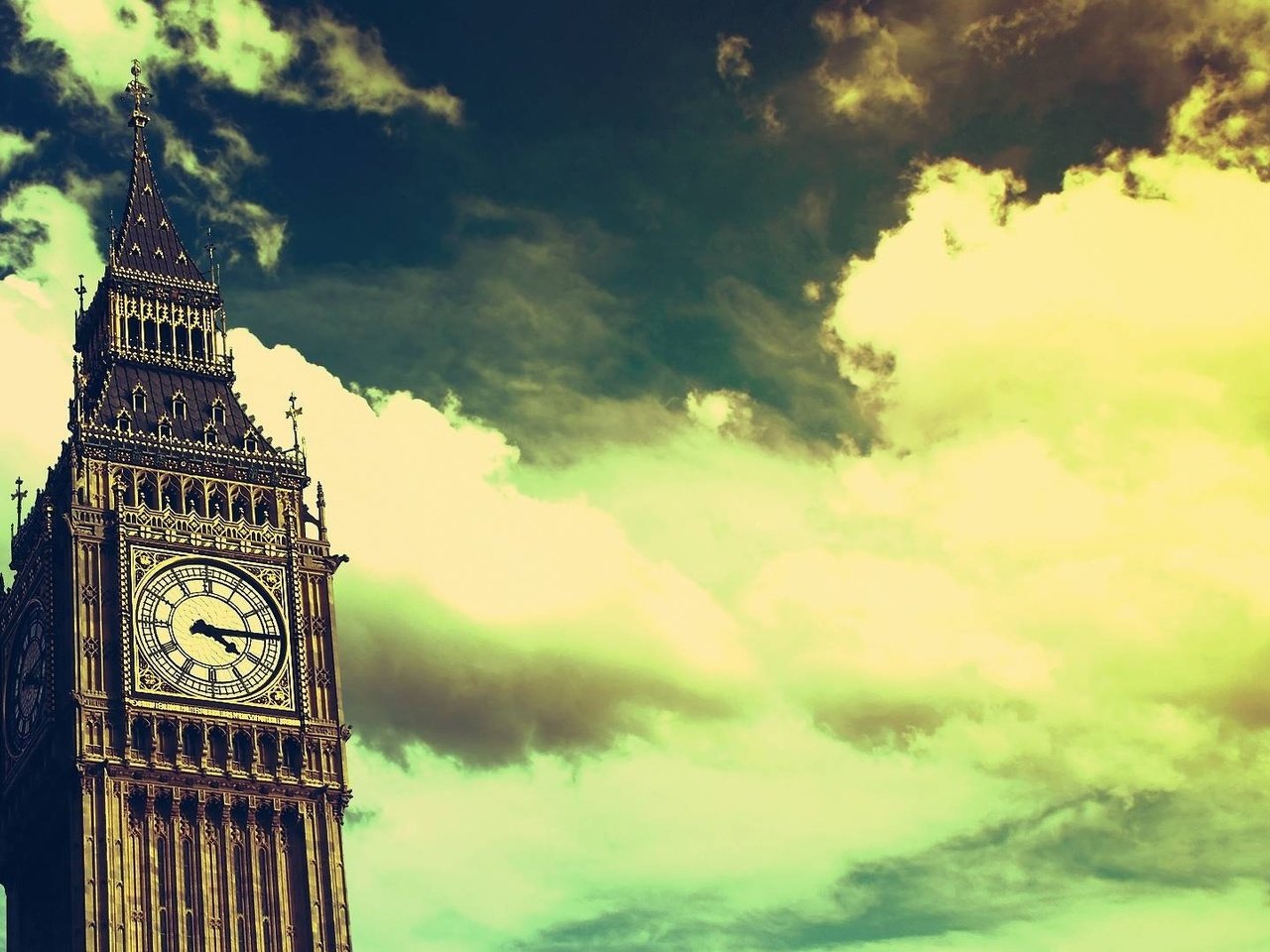 Обои небо, облака, лондон, часы, биг бен, the sky, clouds, london, watch, big ben разрешение 1920x1080 Загрузить