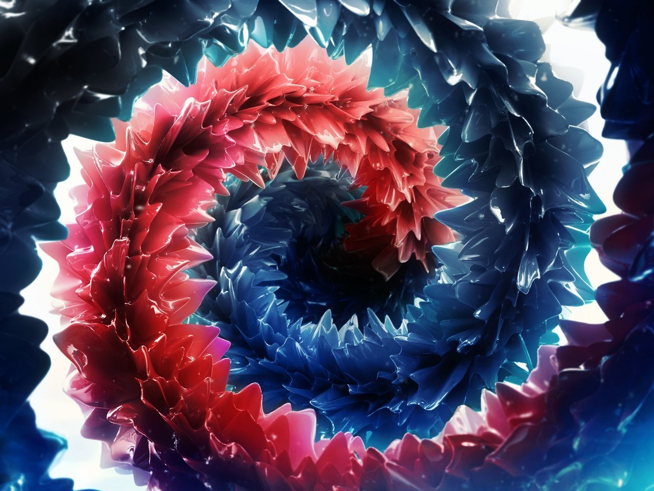 Обои абстракция, синий, красный, графика, спираль, abstraction, blue, red, graphics, spiral разрешение 2560x1600 Загрузить