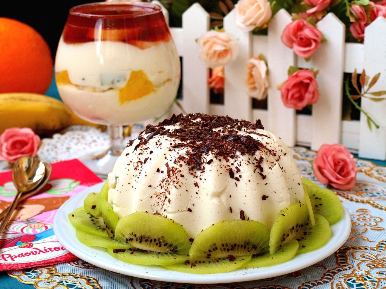 Обои киви, шоколад, сладкое, десерт, пудинг, kiwi, chocolate, sweet, dessert, pudding разрешение 2400x1669 Загрузить