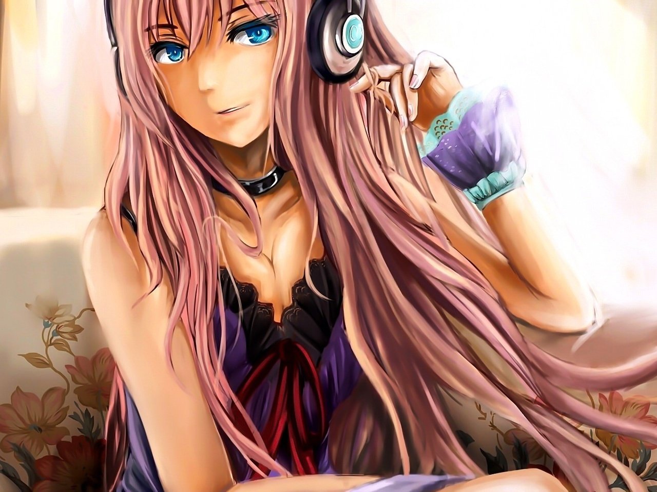 Обои аниме, вокалоид, megurine luka, в наушниках, anime, vocaloid, headphones разрешение 1920x1080 Загрузить