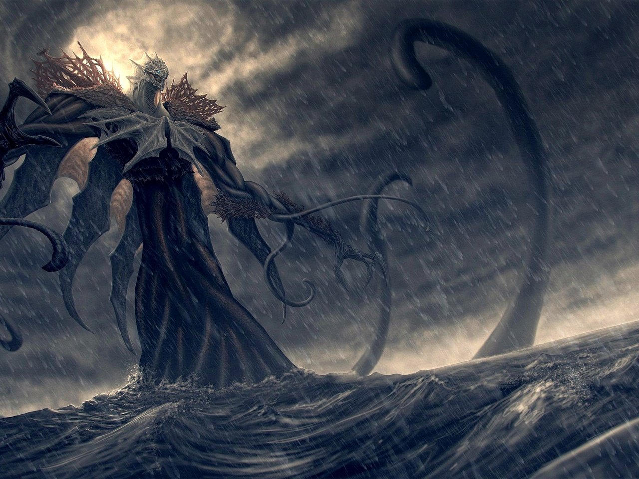 Обои монстр, готика, мистика, чудовище, гидра, monster, gothic, mystic, hydra разрешение 1920x1200 Загрузить