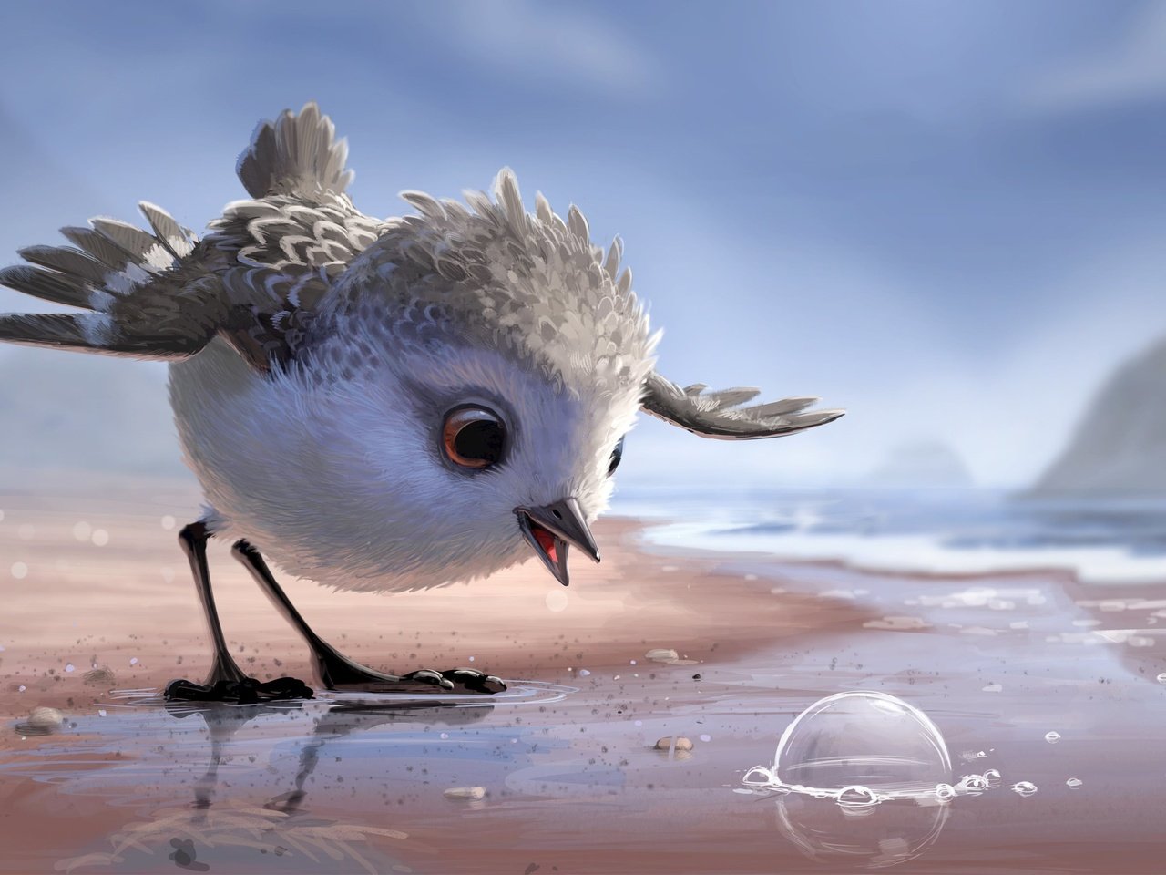 Обои мультфильм, клюв, перья, птичка, пиксар, дисней, cartoon, beak, feathers, bird, pixar, disney разрешение 2880x1800 Загрузить