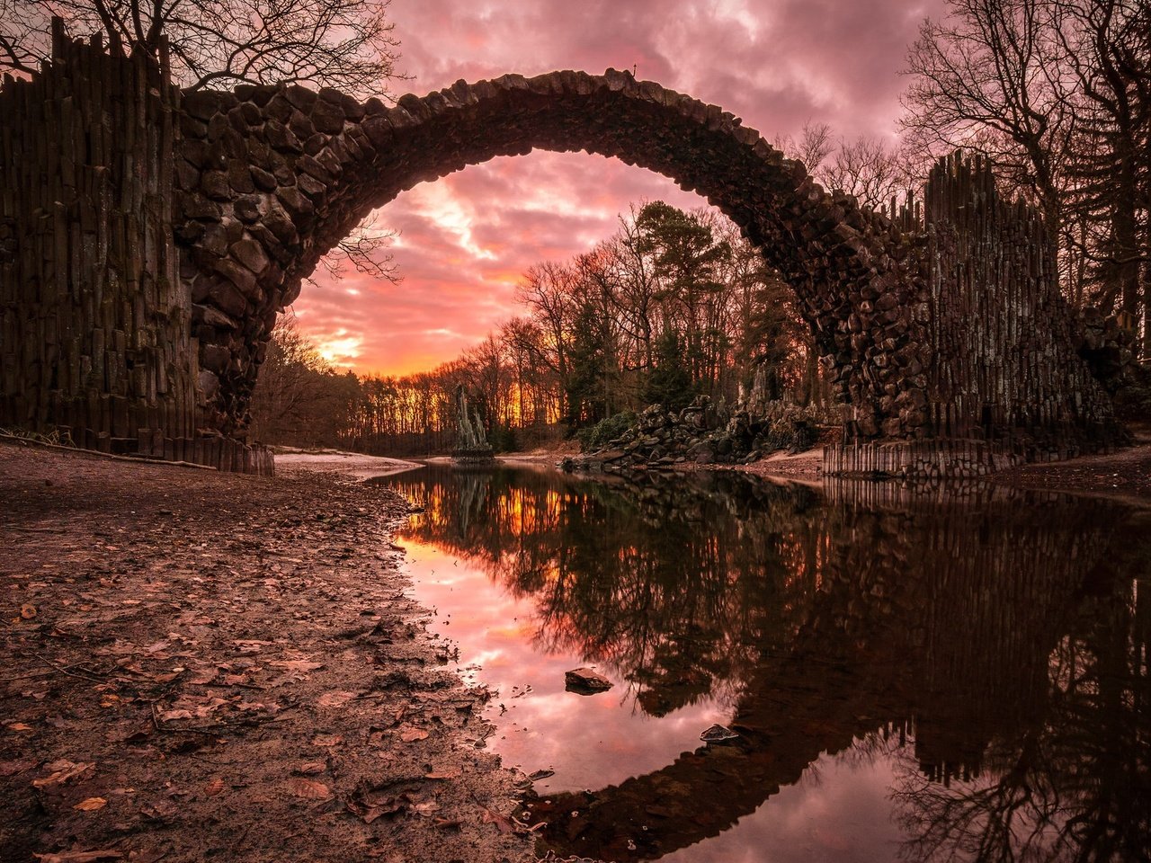 Обои река, закат, мост, river, sunset, bridge разрешение 2048x1300 Загрузить